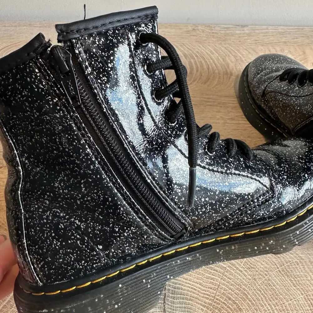 Dr. Marten's 1460 Lace Up Fashion Boot Black Cosmic Glitter US 3